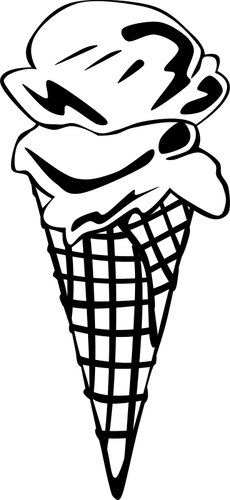 Ilustração em vetor de três bolas de sorvete em um cone
