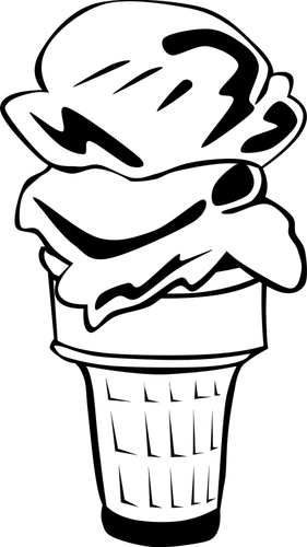 Immagine vettoriale di doppio cono gelato