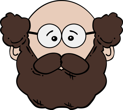 Vector image of a man with beard