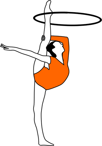 Vector tekening van ritmische gymnastiek met strik