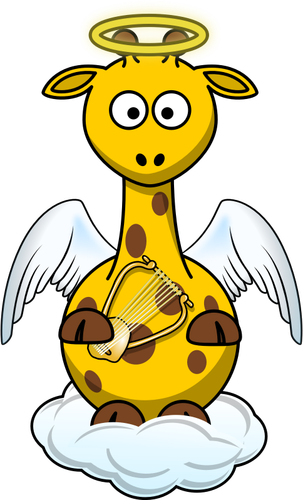 Angel giraffe vektor tegning