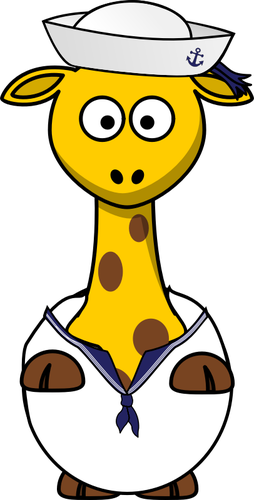 Vector drawing of sailor giraffe