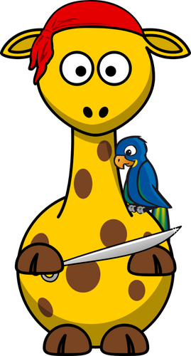 Vector image of pirate giraffe