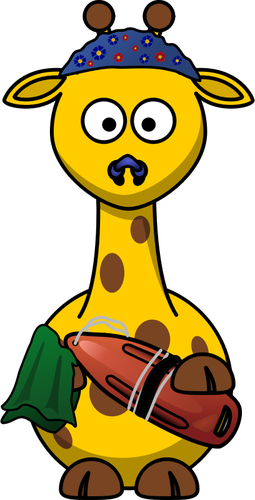 Vector images clipart de girafe de nageur