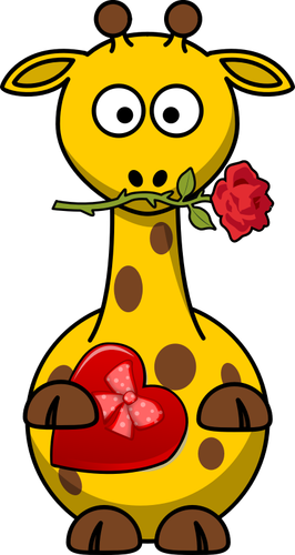 Giraffe in liefde vector illustraties