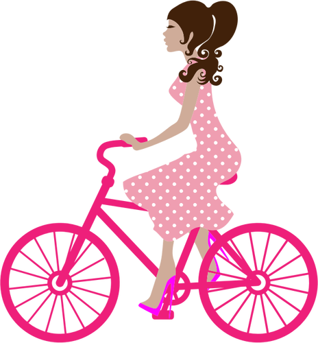 Ženské cyklista vektorový obrázek