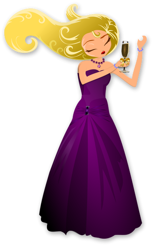 Vector illustration of glamorous lady dancing