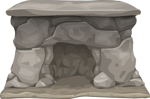 Stone fireplace