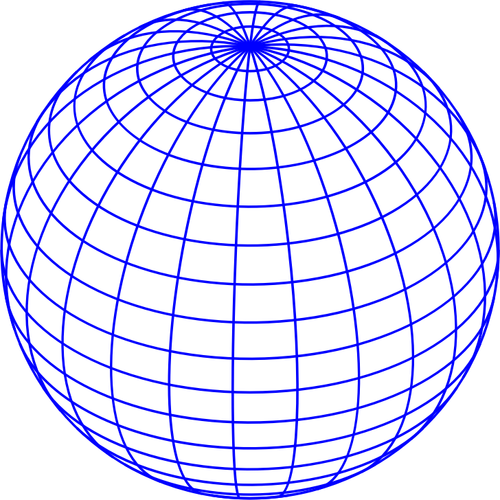 Ilustracja wektorowa niebieski Globe przewodowe