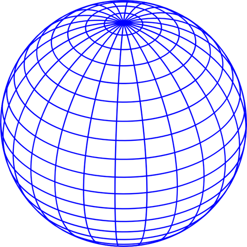 Illustration vectorielle du globe filaire bleu