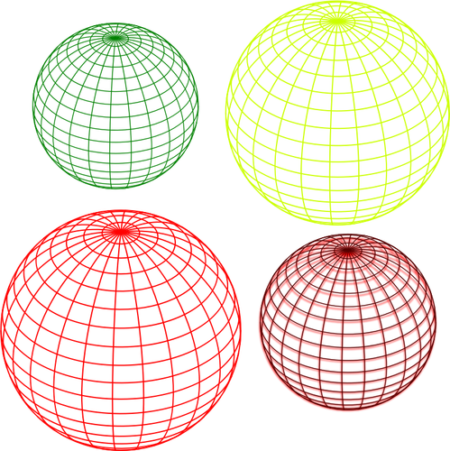 Auswahl von drahtgebundenen Globen-Vektor-Bild