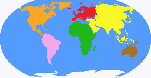 Wereld met continenten