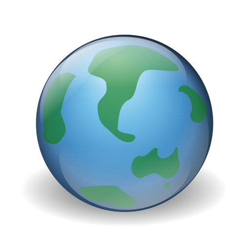 Groene en blauwe wereld globe vectorillustratie