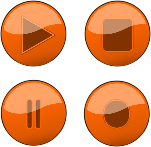 नारंगी खिलाड़ी बटंस वेक्टर ग्राफिक्स