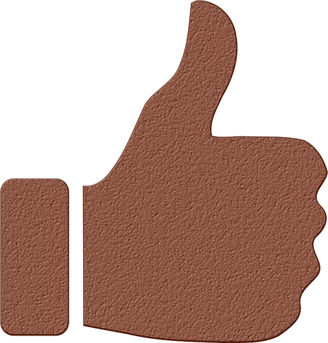 Brown thumbs up silhouette