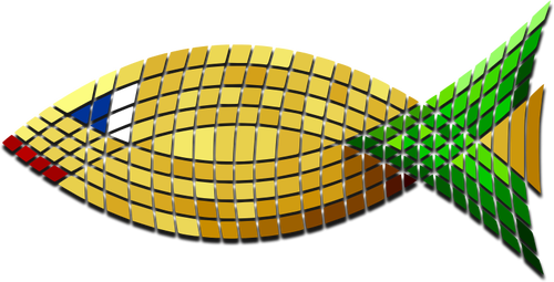 Image vectorielle de poisson doré en mosaïque