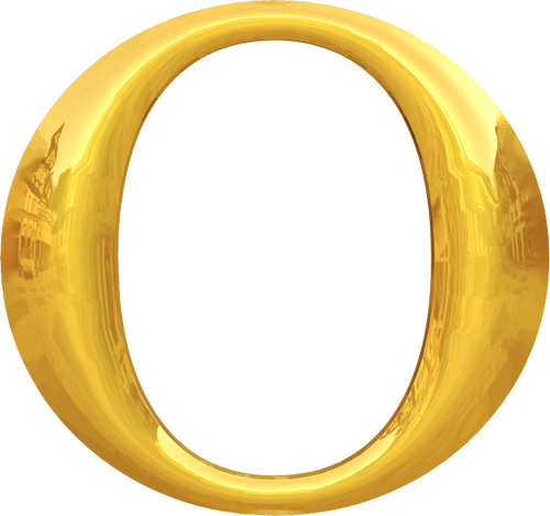 Letter O in goud