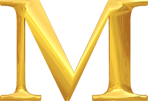 Gold typography M