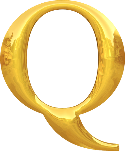 Gold typography Q