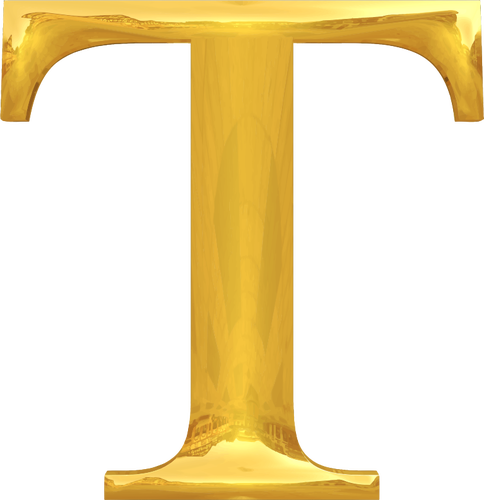 金の文字 T