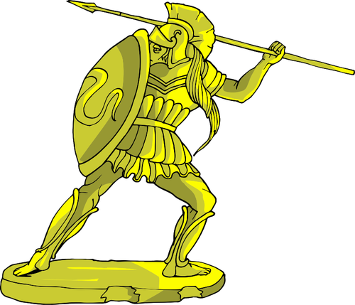 Estátua de guerreiro dourado
