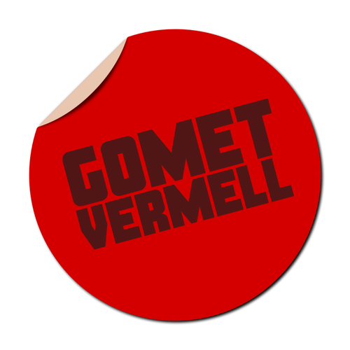 Gomet vermell rött klistermärke vector bild