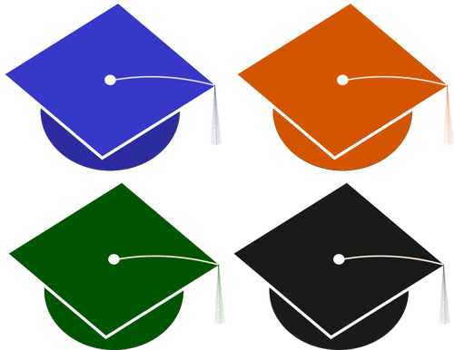 Graduation czapki wektorowych ilustracji