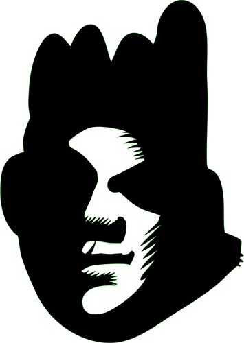 Vector bildet av svart ansikt silhuett