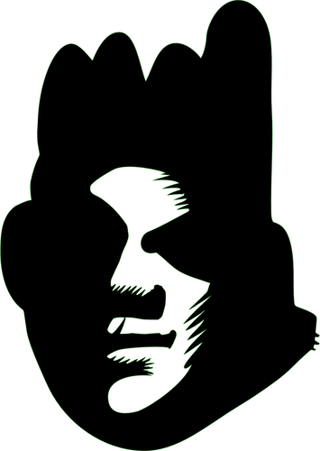 Vector image of black face silhouette