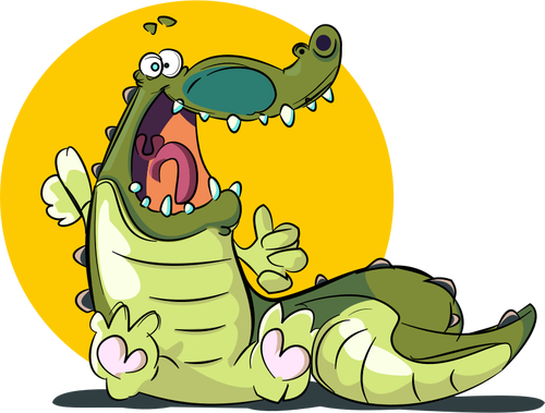 Vektorové ilustrace úsměvu krokodýl výkresu