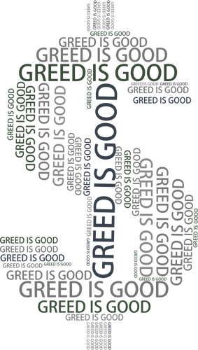 Girighet word cloud bild