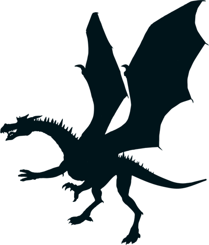 Green dragon silhouet