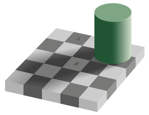 Optická iluze s šachovnice
