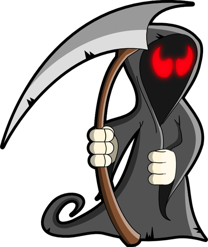 Grijze grim reaper vectorillustratie