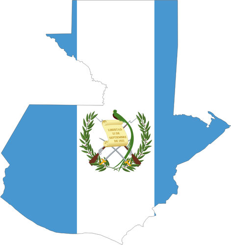 Bandera y mapa de Guatemala