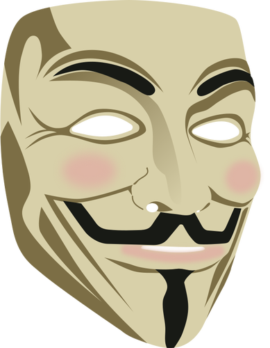 Máscara de Guy Fawkes em imagem vetorial 3D