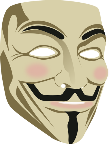 Guy Fawkes 面具在 3D 矢量图像