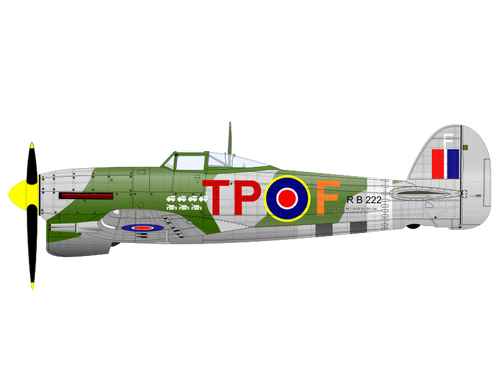 Hawker Typhoon vektorové ilustrace