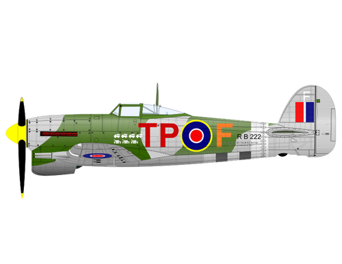 Hawker Typhoon vector illustration