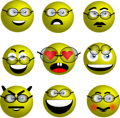 Smileys med glasögon