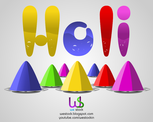 3D Holi colorate textul cu bule de desen vector