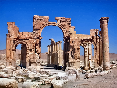 Hadrian Gate Palmyra vector image