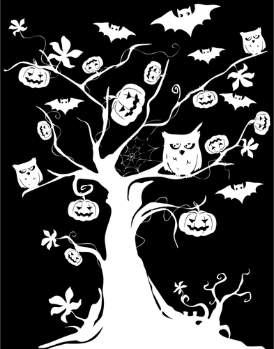 Halloween tree drawing