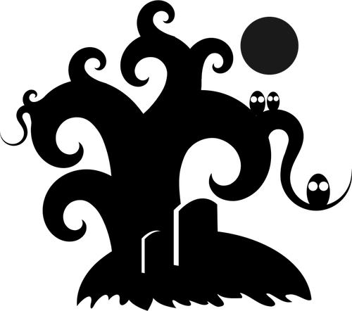 不気味な墓地のベクトル図