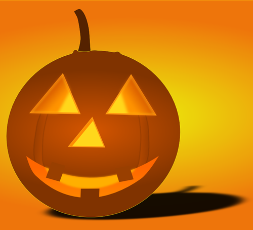 Dovleac de Halloween aprins-up cu umbra vector imagine