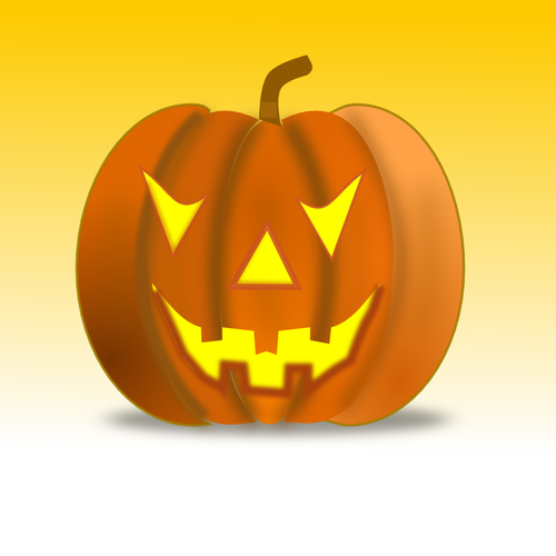 Vector Illustrasjon av Halloween gresskar på gul bakgrunn