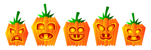 Selecţie de Halloween dovleac vector illustration