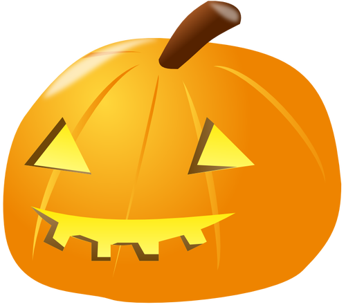 Dibujo de vector de calabaza de Halloween iluminada