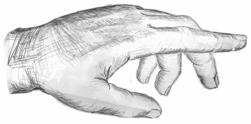 Карандашный рисунок из мужской руки