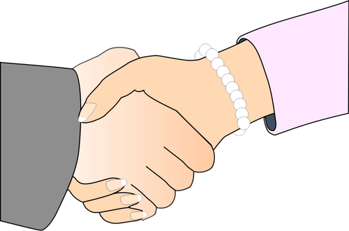 Uomo e donna illustrazione vettoriale handshake